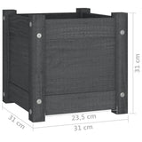 Garden Planters 2 pcs Grey 31x31x31 cm Solid Pinewood 810527