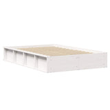Bed Frame White 140 x 200 cm Solid Pine Wood 3385716