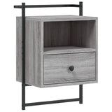 Bedside Cabinets Wall-mounted 2 pcs Grey Sonoma 40x30x61 cm Engineered Wood 833440