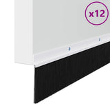 Screw-on Door Brush Seals 12 pcs White 100 cm Aluminium Alloy 42019544