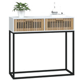 Console Table White 80x30x75 cm Engineered Wood and Iron 352103