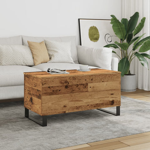 ZNTS Coffee Table Old Wood 90x44.5x45 cm Engineered Wood 857442
