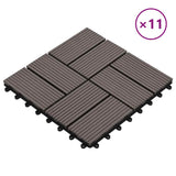 11 pcs Decking Tiles WPC 30x30 cm 1 sqm Dark Brown 45033