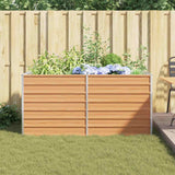 Garden Raised Bed Light Brown 160 x 80 x 77 cm Galvanised Steel 42017334