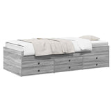 Bed Frame with Storage Grey Sonoma 80 x 200 cm Engineered Wood 3429649