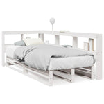 ZNTS Bookcase Bed without Mattress White 90x200cm Solid Wood Pine 3324509