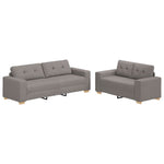 Sofa Set with Cushion 2 pcs Taupe 221 x 78 x 80 cm Fabric 3324716