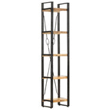 Bookcase Natural wood and black 320616
