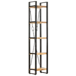 ZNTS 5-Tier Bookcase 39x30x180 cm Solid Mango Wood 320616