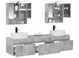 Bathroom Cabinet Set 5 pcs Concrete Grey 50 x 14.5 x 70 cm 3406602