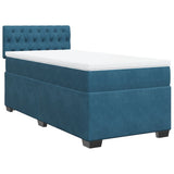 Box Spring Bed with Mattress Dark Blue 100x200 cm Velvet 3286244