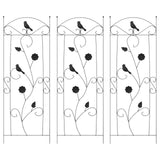 Garden Fence 3 pcs Black 110 x 40 cm Steel 42021362