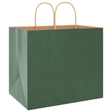 Paper Bags 250 pcs with Handles Green 32x22x28 cm 4101736