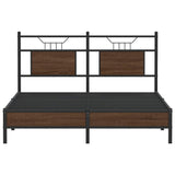 Bed Frame without Mattress Brown Oak 140x190 cm Engineered Wood 4106998