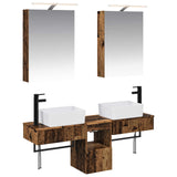 Bathroom Cabinet Set 5 pcs Old Wood 50 x 14.5 x 70 cm 3406317