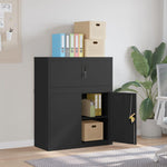 ZNTS File Cabinet Black 90x40x110 cm Steel 3188322