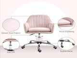 Velvet-Feel Tub Office Chair, with Seat Cushion - Pink T3398P328359