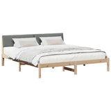 Bed frame Brown and dark grey 180 x 200 cm Solid pine wood 3394334