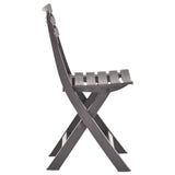 Garden Chair Set of 2 Mocha Plastic Standard Foldable 48788