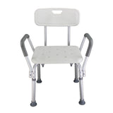 Medical Bathroom Safety Shower Tub Aluminium Alloy Bath Chair Bench with Back & Handle White 28373479