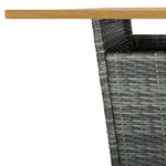 ZNTS Bar Table Grey 80x80x110 cm Poly Rattan and Solid Acacia Wood 313466