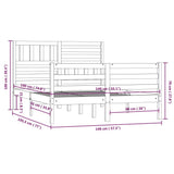 Bed Frame without Mattress White Solid Wood 140x190 cm 3101069