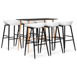7 Piece Bar Set Black and White 3057480