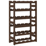 Wine Rack for 30 Bottles Brown Solid Wood Pine 373391