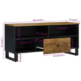 TV Cabinet 100x33x46 cm Solid Wood Mango&Engineered Wood 351973