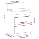 Bedside Cabinet with 2 Drawers Black 40x33x60 cm 858562