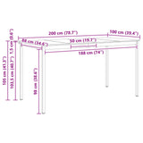 Bar Table Natural 200 x 100 x 105 cm Solid Pine Wood 3416327