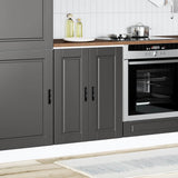 Kitchen Base Cabinet Porto Black Engineered Wood 853918