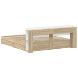 Bed Frame with Storage Sonoma Oak 180 x 200 cm Engineered Wood 3433603