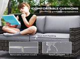 Two-Seater Rattan Outdoor Sofa - Dark Grey T3398P314763