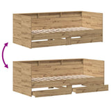 Daybed with Headboard Artisan Oak 100 x 200 cm Engineered Wood 3333985