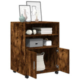 Rolling Cabinet Smoked Oak 60x48x81 cm Engineered Wood 853168