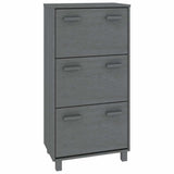 Shoe Cabinet "HAMAR" Dark Grey 59,5x35x117 cm Solid Wood Pine 340514