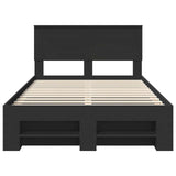Bed Frame with Headboard Black 120 x 200 cm Engineered Wood 3408775
