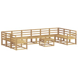Outdoor Sofa Set 11 pcs White Solid Acacia Wood 3388323