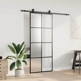 Sliding Door with Hardware Set Black 90x205 cm ESG Glass 3375865