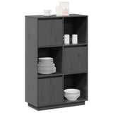 Highboard Grey 74x35x117 cm Solid Wood Pine 814366