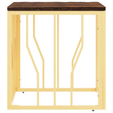 Coffee Table Gold Stainless Steel and Solid Wood Reclaimed 350046