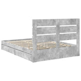 Storage Bed Concrete Grey 150 x 200 cm Engineered Wood 3411890