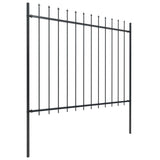 ZNTS Garden Fence with Spear Top Steel 11.9x1.5 m Black 277635