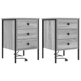 Bedside Cabinet with Drawer 2 pcs Grey Sonoma 42 x 41 x 61 cm 859487
