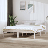 Bed Frame without Mattress White 150x200 cm King Size Solid Wood 3104224