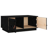Coffee Table Black 80x50x35 cm Solid Wood Pine 818254