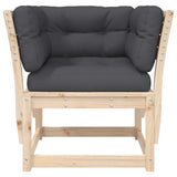 Garden Sofa Armrest with Cushions Solid Wood Pine 844694