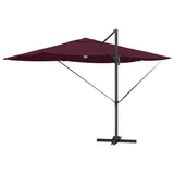 Umbrella with LED Strip Lights Bordeaux Red 351 x 250 x 253 cm 42003365