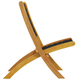 Folding Garden Chairs 2 pcs Black Solid Wood Acacia and Fabric 366510